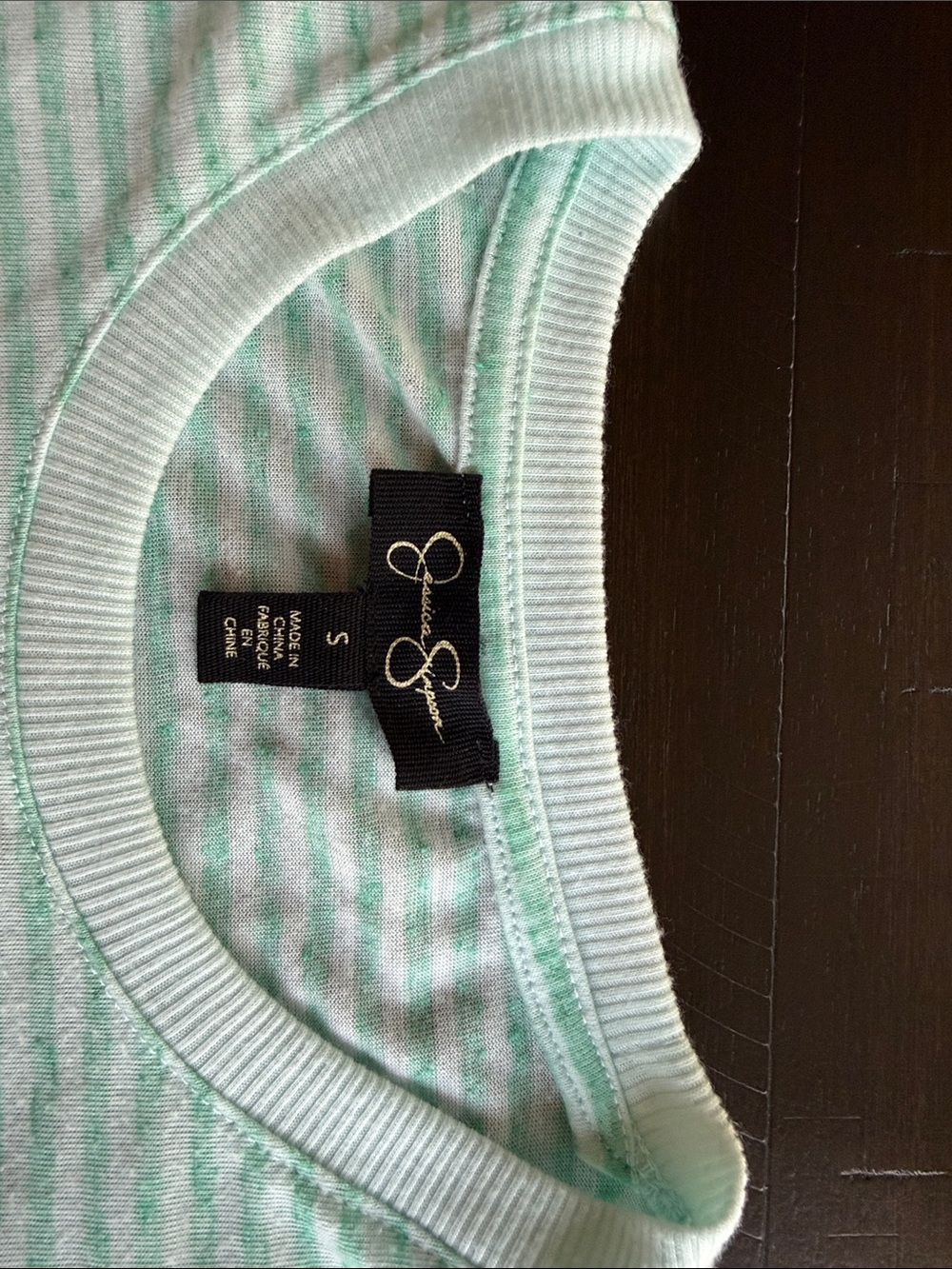 Jessica Simpson Mint & White Striped Ruffle Sleeve Tee - Picture 2 of 3